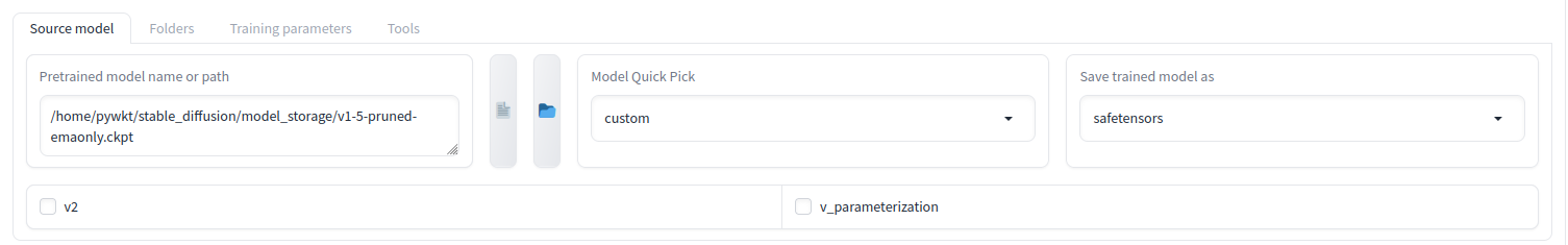 kohya model settings